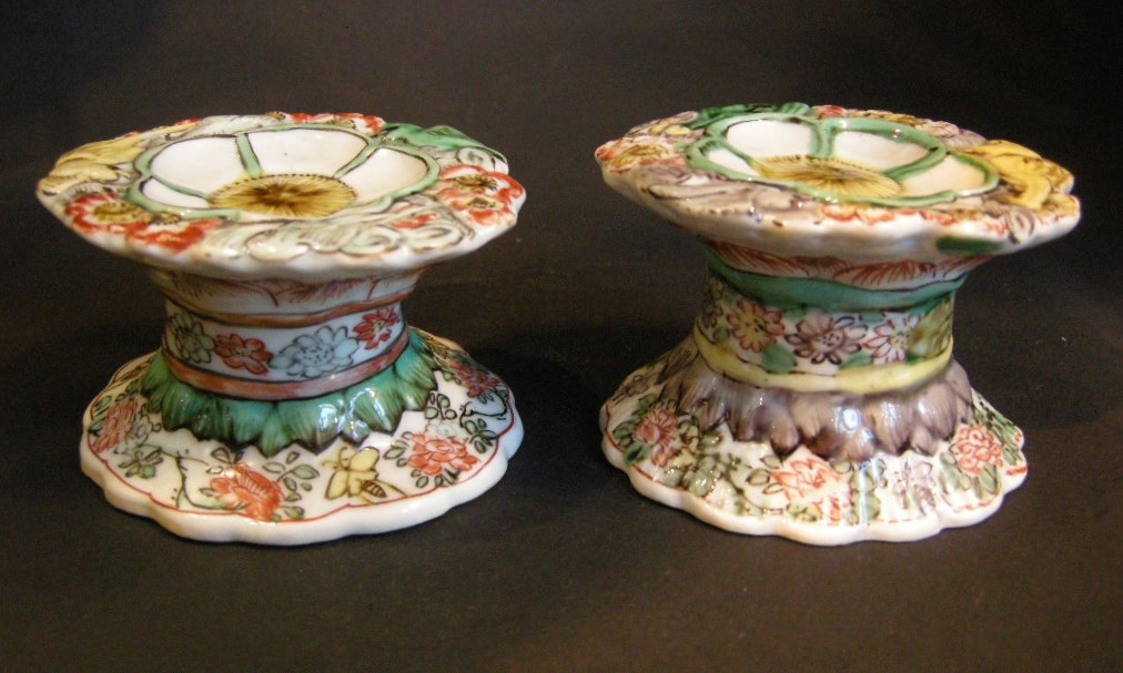 Pair of salts "Famille verte" porcelain - Kangxi period